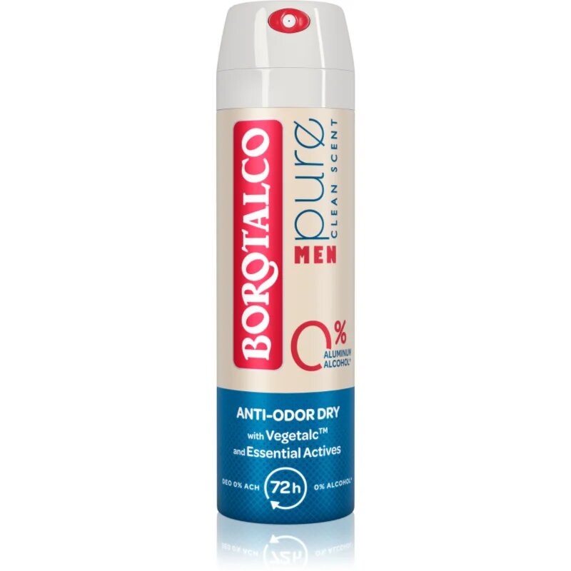 Borotalco MEN Pure deodorant v pršilu brez vsebnosti aluminija za moške 150 ml