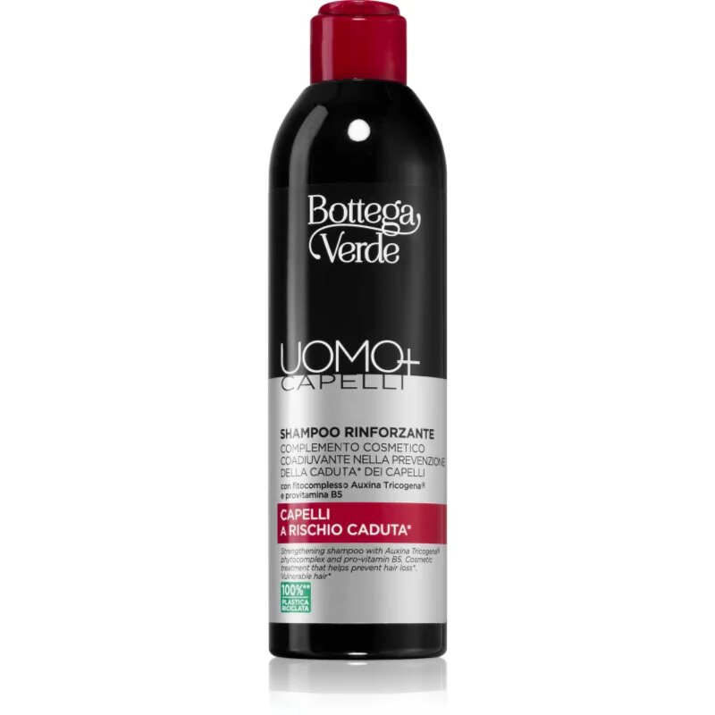 Bottega Verde Man+ krepilni šampon za oslabljene lase ki so nagnjeni k izpadanju 250 ml
