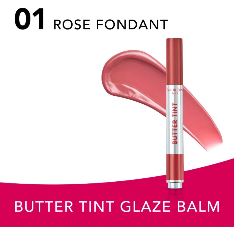 Bourjois Butter Tint Lip Glaze balzam za ustnice za toniranje odtenek 01 Rose Fondant 2 g