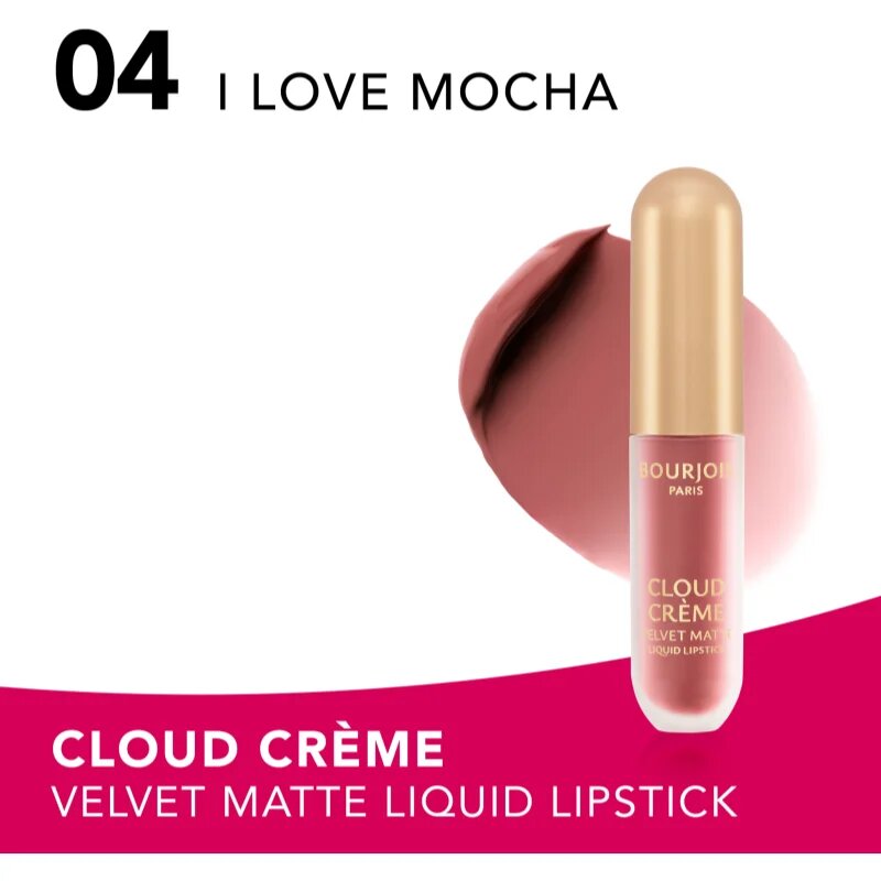 Bourjois Cloud Crème Velvet Matte ultra matirajoča tekoča šminka odtenek 04 I Love Mocha 3.1 ml