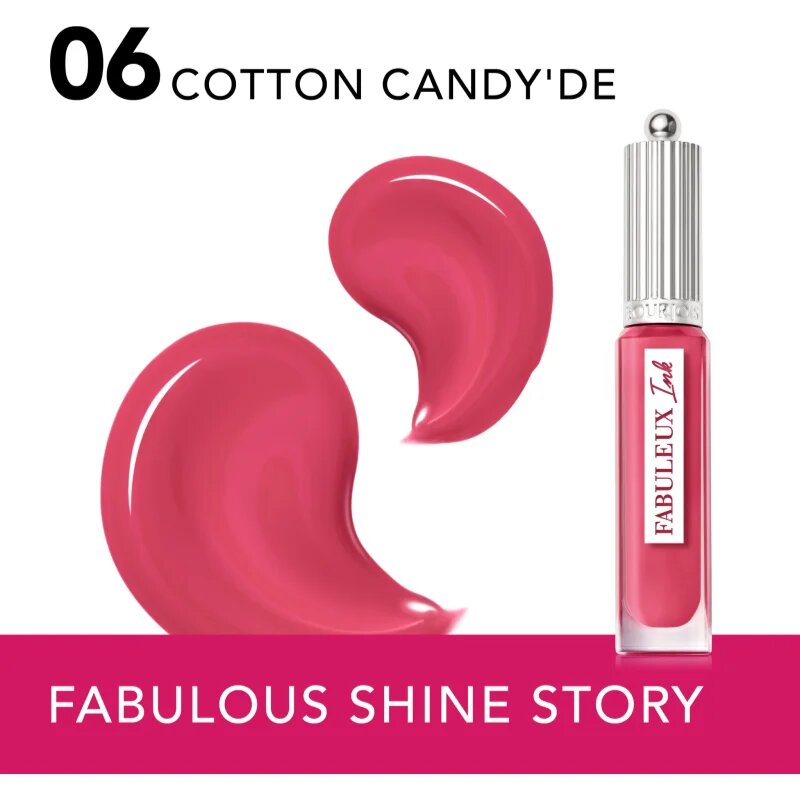Bourjois Fabuleux Ink tekoča šminka odtenek 06 Cotton Candy'de 3.5 ml