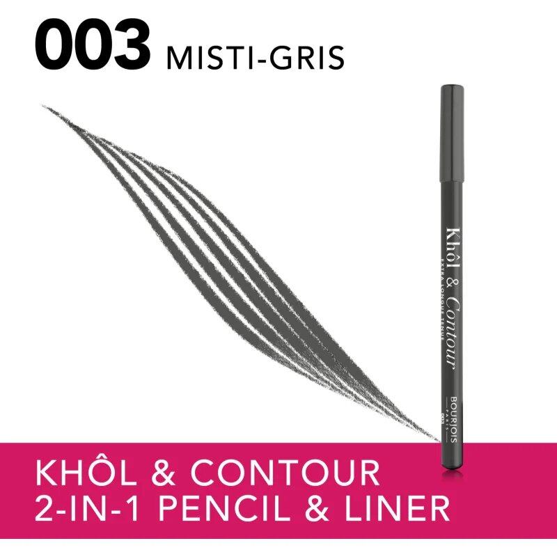 Bourjois Khôl & Contour Extra Longue Tenue dolgoobstojni svinčnik za oči odtenek 003 Misti-gris 1.2 g