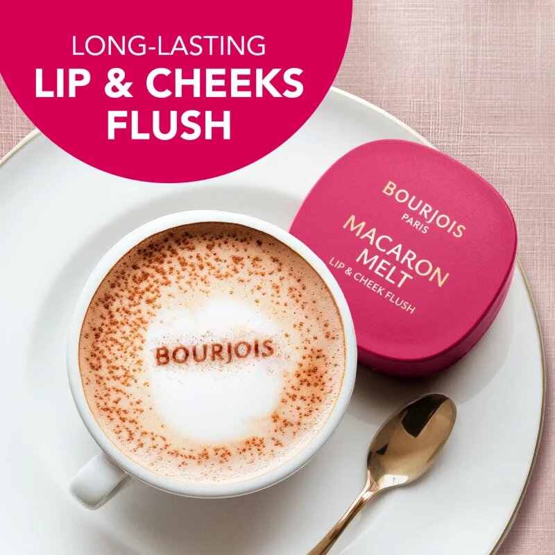 Bourjois Macaron Melt Lip & Cheek Flush rdečilo 2 v 1 odtenek 04 Pink Guava 5 g