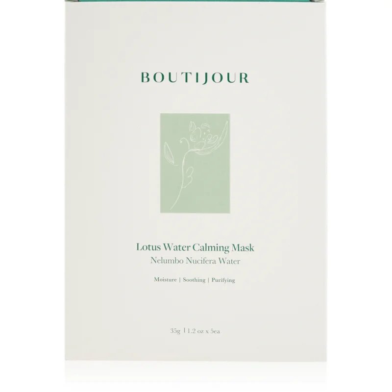 BOUTIJOUR Lotus Water Calming Mask pomirjevalna tekstilna maska za prehrano in hidracijo 5x33 g