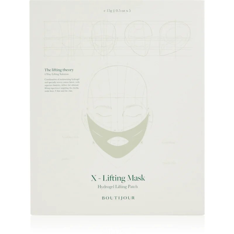 BOUTIJOUR X-Lifting Mask Hydrogel Lifting Patch lifting maska za glajenje poteze obraza 5x15 g
