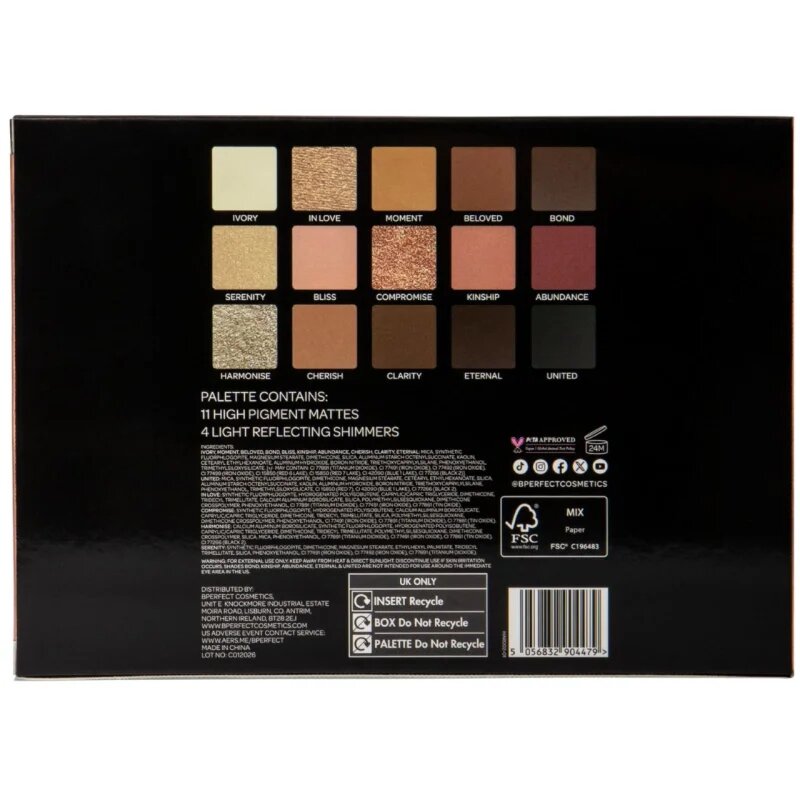BPerfect Harmony II Shadow Palette paleta senčil za oči 22.5 g