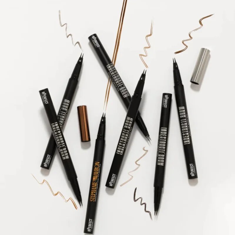 BPerfect Indestructi'Brow Dual-tip Brow Pen obojestranski svinčnik za obrvi odtenek Charcoal 1 g