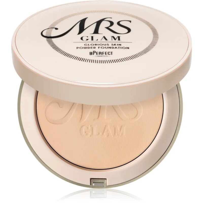 BPerfect Mrs Glam Glorious Skin kompaktni puder za mat videz odtenek 02 Light Gold 70 g