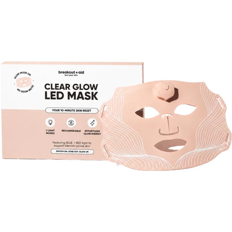 breakout + aid Clear Glow Led Mask LED-maska za obraz 1 kos