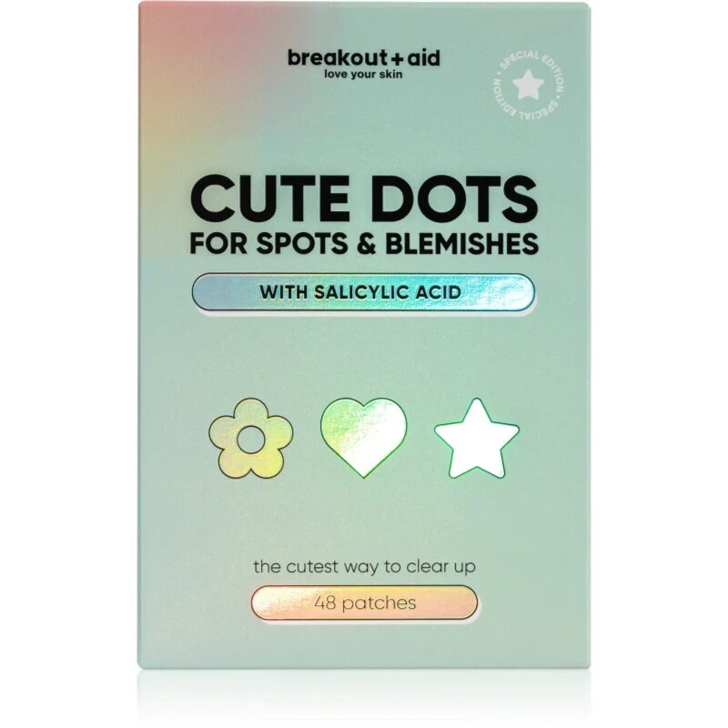 breakout + aid Cute Dots For Spots and Blemishes lokalna nega proti aknam s salicilno kislino 48 kos