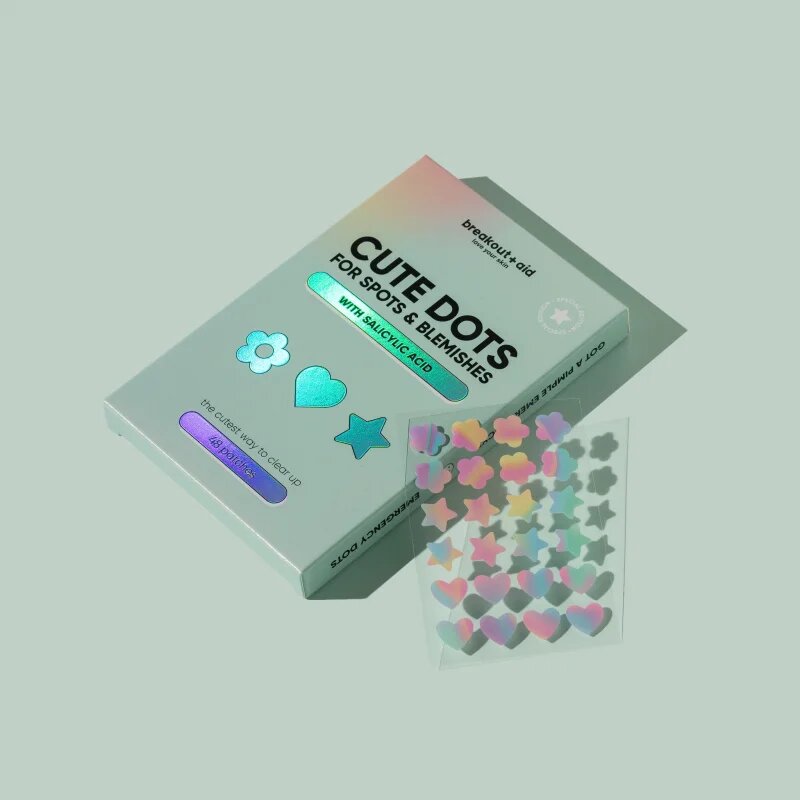 breakout + aid Cute Dots For Spots and Blemishes lokalna nega proti aknam s salicilno kislino 48 kos