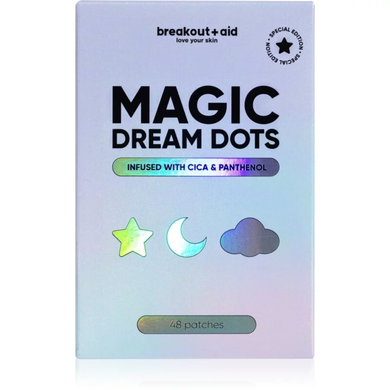 breakout + aid Magic Dream Dots obliži za problematično kožo proti aknam z azijskim popnjakom in pantenolom 48 kos