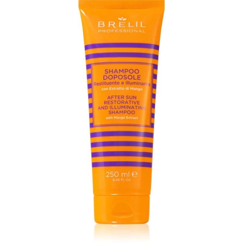 Brelil Professional Solaire After Sun Shampoo hranilni šampon za lase izpostavljene soncu morski in klorirani vodi 250 ml