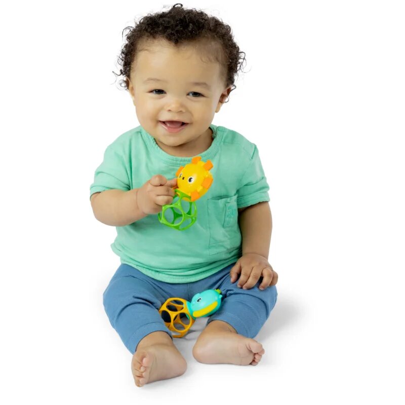 Bright Starts Soother Pals™ Easy-Grasp igrača z grizljajočim delom 3 m+ 2 kos