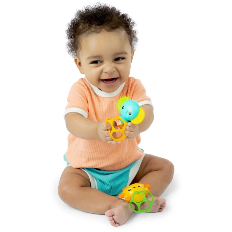 Bright Starts Soother Pals™ Easy-Grasp igrača z grizljajočim delom 3 m+ 2 kos