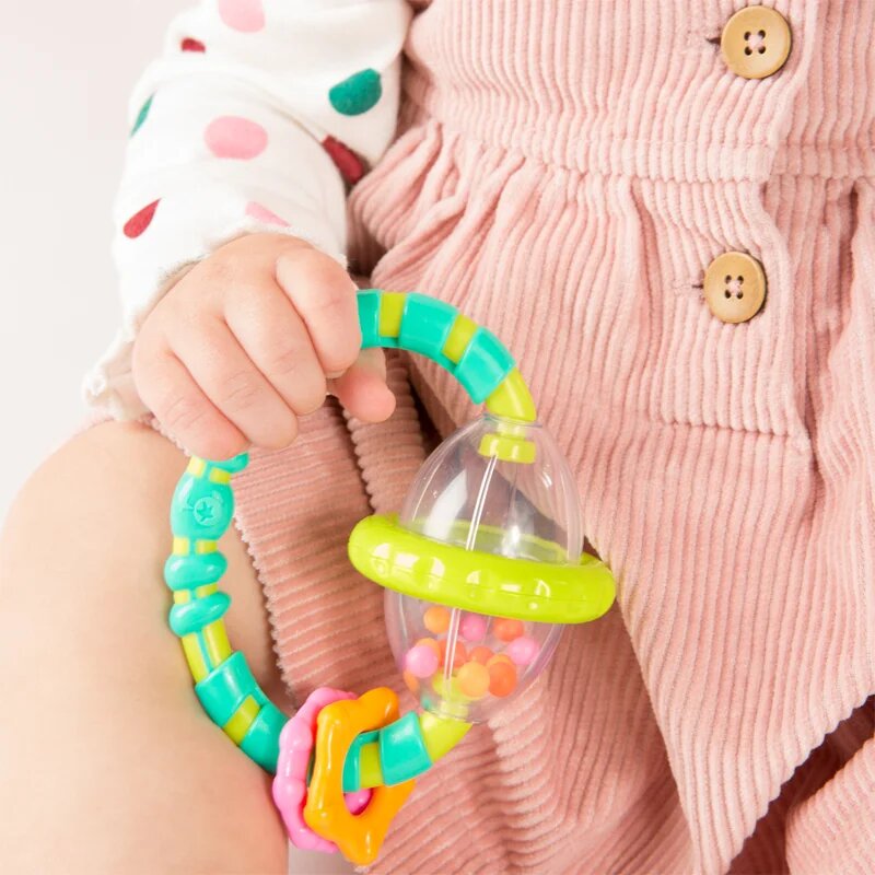 Bright Starts Teether & Rattle ropotuljica z grizljajočim delom I. 3m+ 1 kos