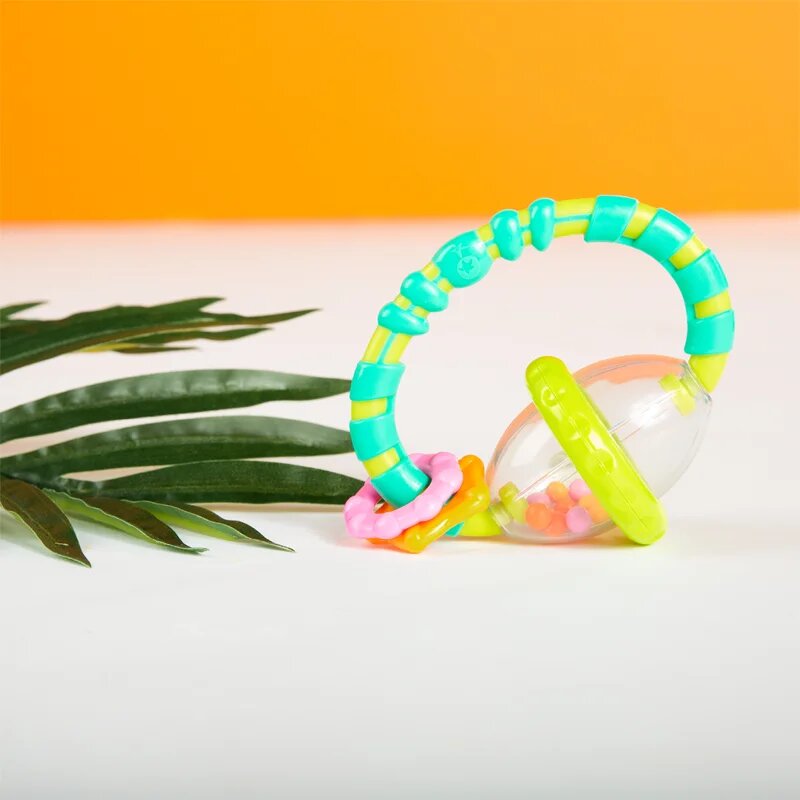 Bright Starts Teether & Rattle ropotuljica z grizljajočim delom I. 3m+ 1 kos
