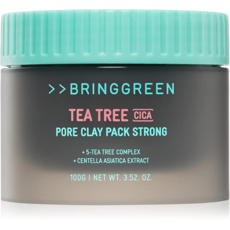 BRINGGREEN Tea Tree Cica Pore Clay Pack Strong kremasta maska za mastno k aknam nagnjeno kožo 100 g