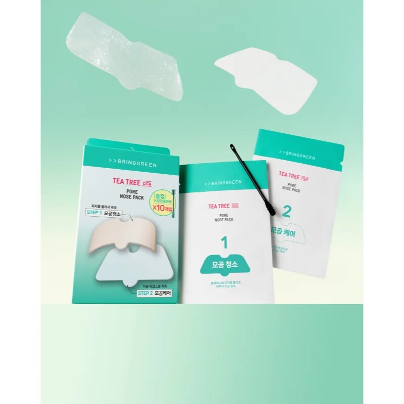 BRINGGREEN Tea Tree Cica Pore Nose Strip obliži za problematično kožo za nos 5 kos