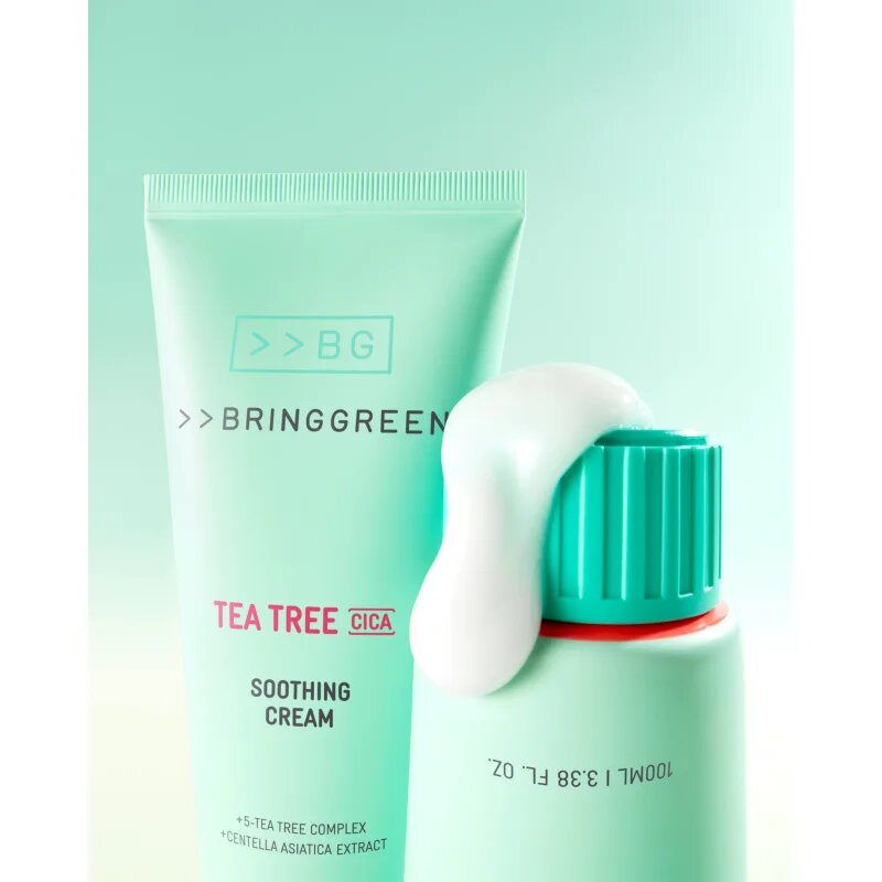 BRINGGREEN Tea Tree Cica Soothing Cream Plus intenzivno hranilna krema s pomirjajočim učinkom 100 ml