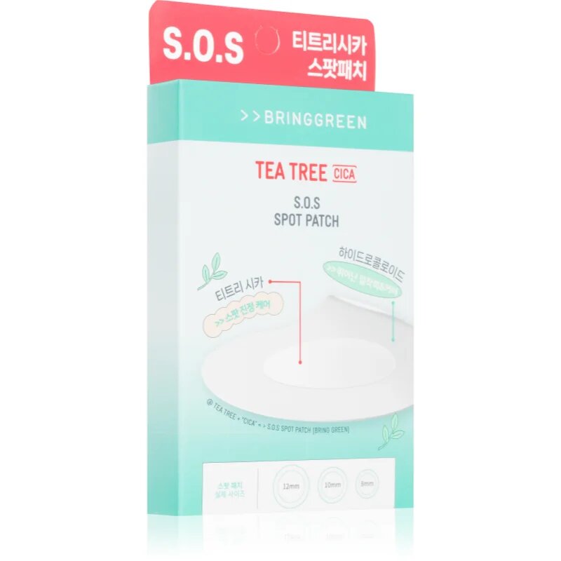 BRINGGREEN Tea Tree Cica SOS Spot Patch obliži za problematično kožo s pomirjajočim učinkom 100 kos