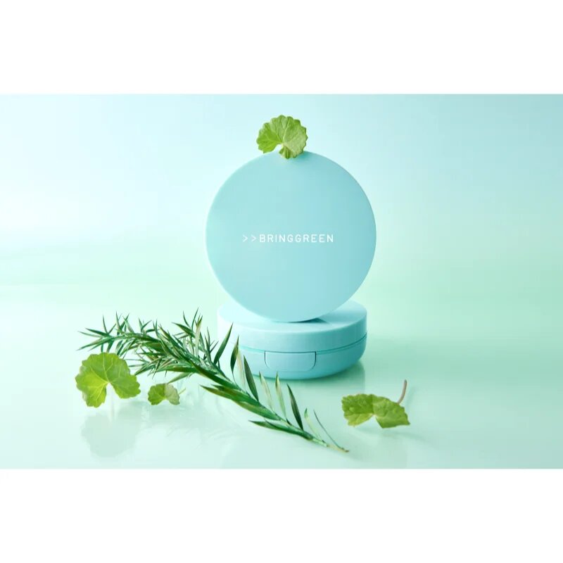 BRINGGREEN Tea Tree Cica Tone Up Sun Cushion lahki zaščitni fluid z aplikatorjem SPF 50+ 15 g