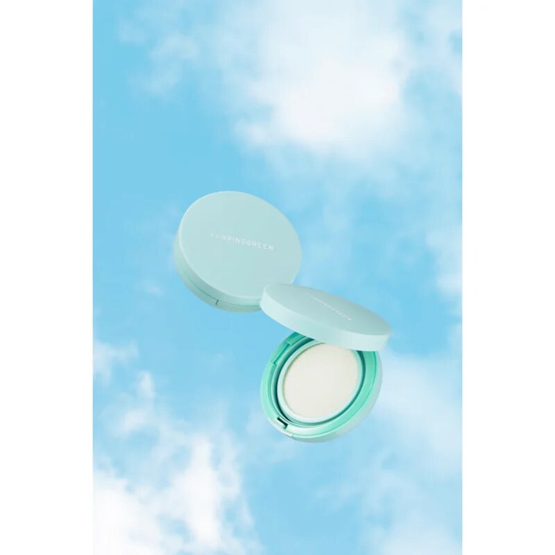BRINGGREEN Tea Tree Cica Tone Up Sun Cushion lahki zaščitni fluid z aplikatorjem SPF 50+ 15 g