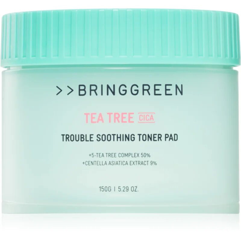 BRINGGREEN Tea Tree Cica Trouble Soothing Toner Pad tonizirajoče blazinice s pomirjajočim učinkom 90 kos