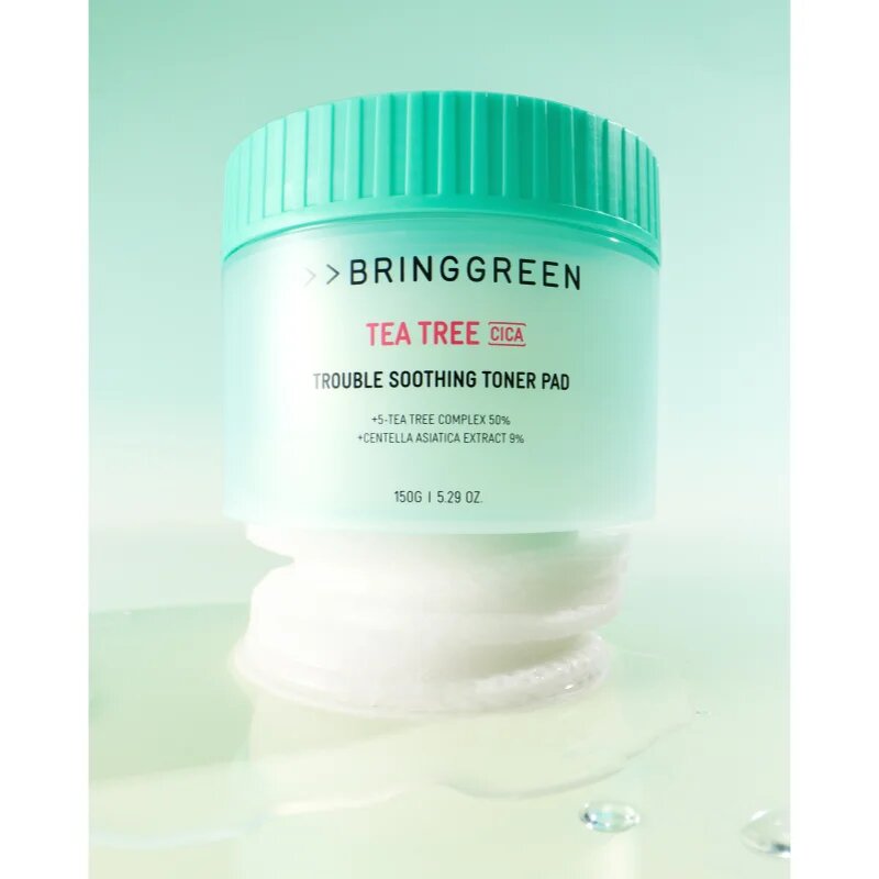 BRINGGREEN Tea Tree Cica Trouble Soothing Toner Pad tonizirajoče blazinice s pomirjajočim učinkom 90 kos
