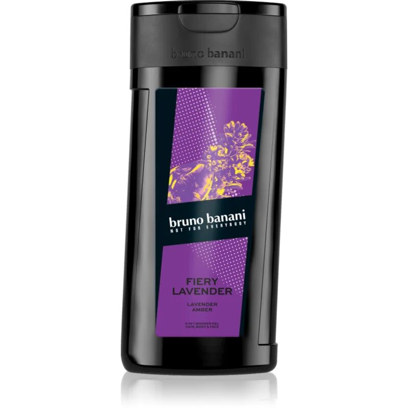 Bruno Banani Fiery Lavender osvežujoč gel za prhanje 3v1 za moške 250 ml
