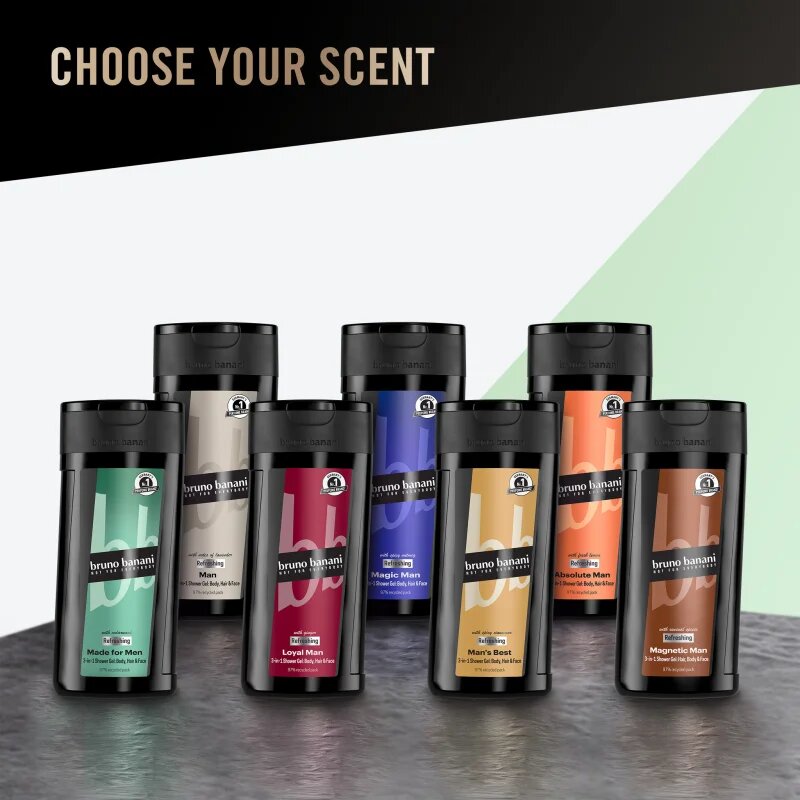 Bruno Banani Made for Men osvežujoč gel za prhanje 3v1 za moške 250 ml