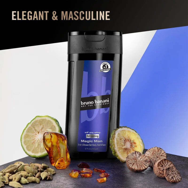 Bruno Banani Magic Man osvežujoč gel za prhanje 3v1 za moške 250 ml