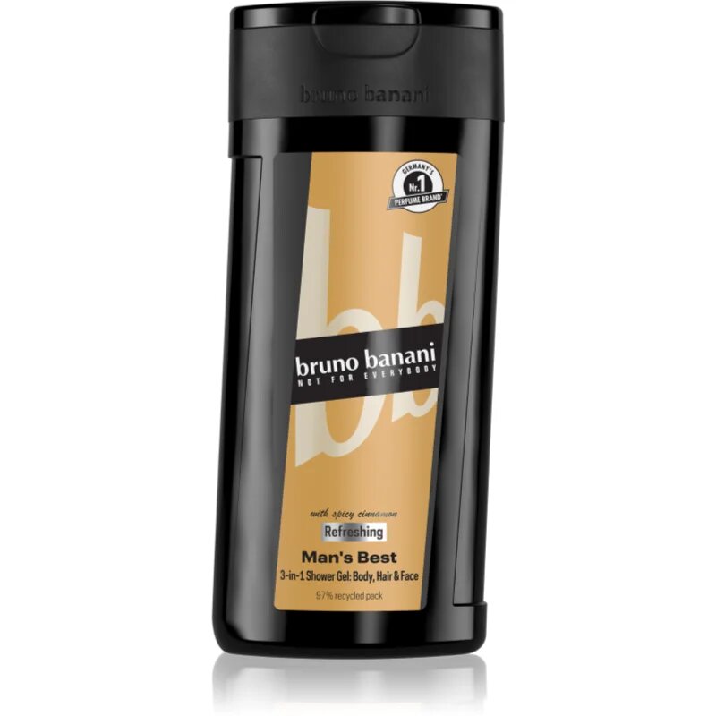 Bruno Banani Man's Best osvežujoč gel za prhanje 3v1 za moške 250 ml
