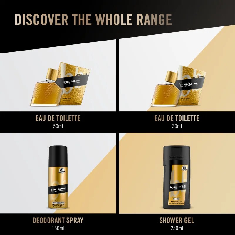 Bruno Banani Man's Best osvežujoč gel za prhanje 3v1 za moške 250 ml