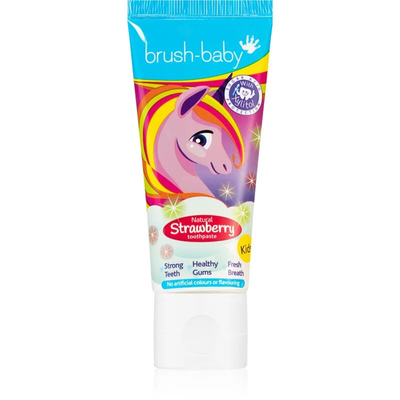 Brush Baby Natural Strawberry zobna pasta za otroke z jagodnim okusom od 3 let 50 ml