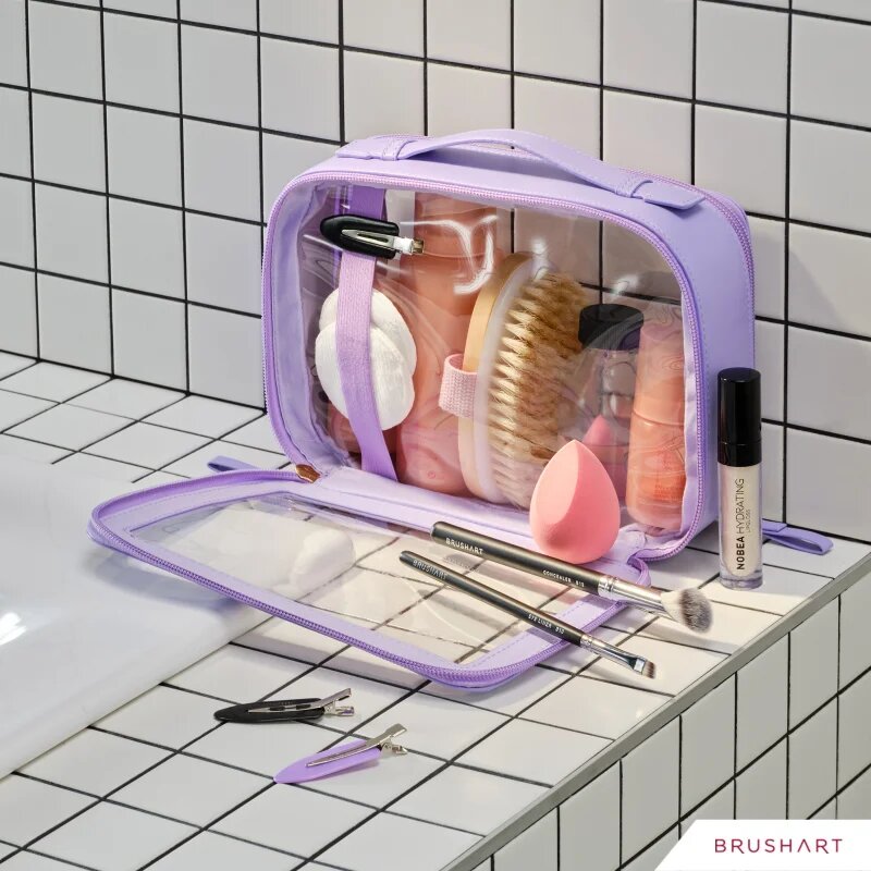 BrushArt Accessories Transparent make-up case kozmetični kovček Lilac 1 kos