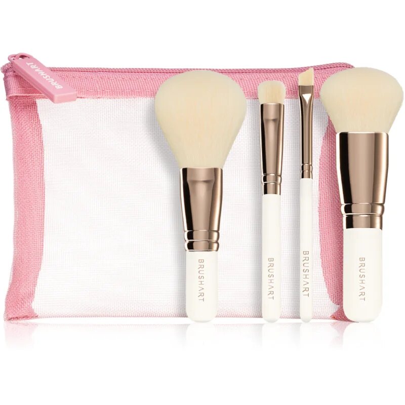 BrushArt Basic On-the-go Glam mini make-up brush set potovalni set čopičev s torbico mini