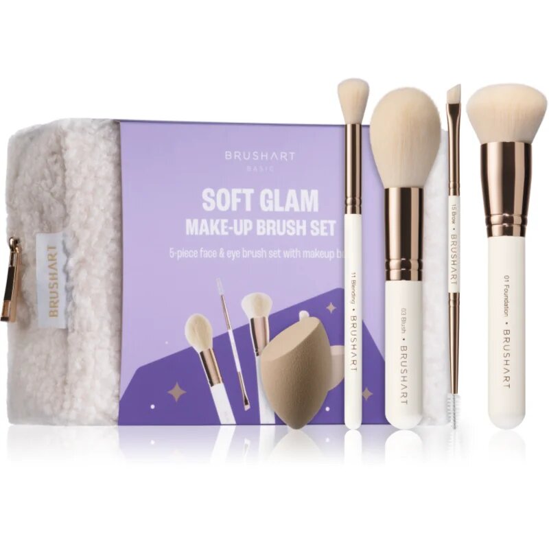 BrushArt Basic Soft Glam make-up brush set Set čopičev s torbico