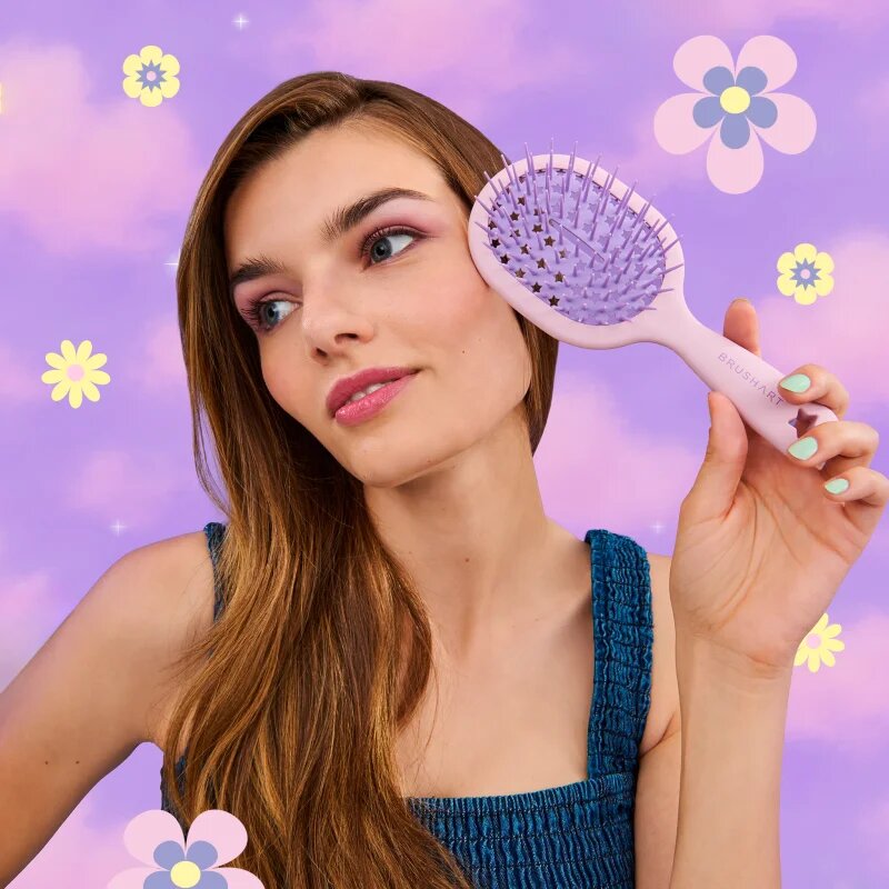 BrushArt Daisy Dreams Detangling hairbrush krtača za lase Pink 1 kos