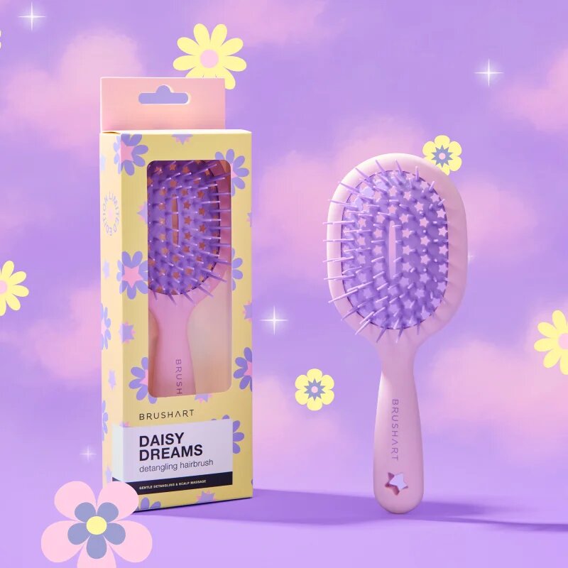 BrushArt Daisy Dreams Detangling hairbrush krtača za lase Pink 1 kos
