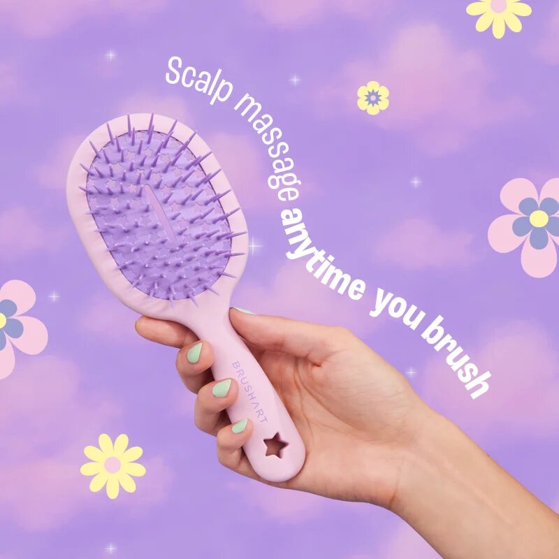 BrushArt Daisy Dreams Detangling hairbrush krtača za lase Pink 1 kos
