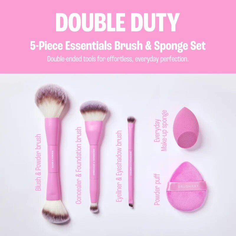 BrushArt Double Duty 5-Piece Essentials Brush & Sponge Set set čopičev