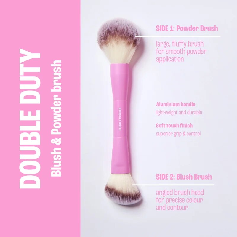 BrushArt Double Duty Blush & Powder brush čopič za rdečilo in puder obojestranski 1 kos