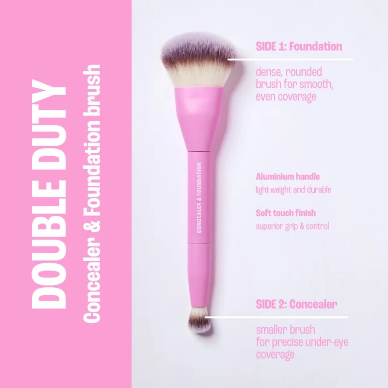 BrushArt Double Duty Concealer & Foundation brush čopič za tekoči puder in korektor obojestranski 1 kos