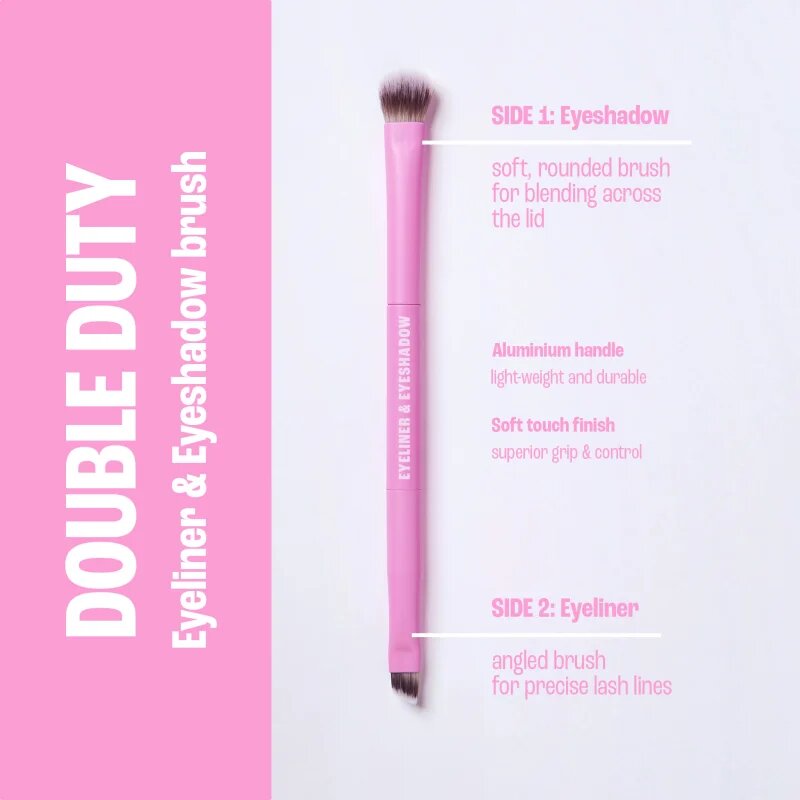 BrushArt Double Duty Eyeliner & Eyeshadow brush čopič za nanašanje senčil in črtal za oči obojestranski 1 kos