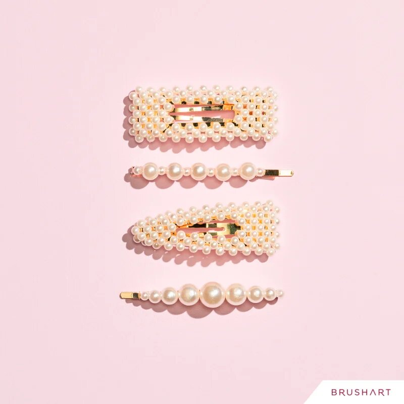 BrushArt Gift for You Pearl hair clip set sponke za lase