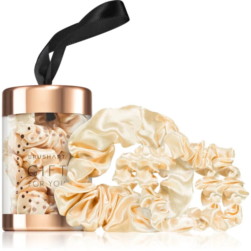 BrushArt Gift for You Slim & Midi satin scrunchie set elastike za lase Blonde latte 3 kos