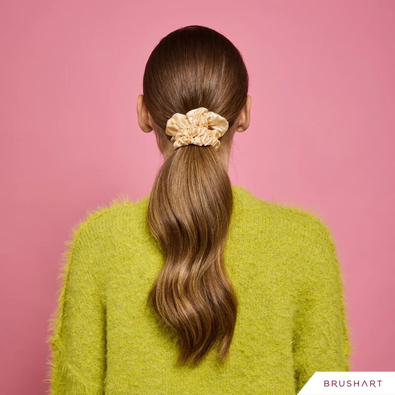 BrushArt Gift for You Slim & Midi satin scrunchie set elastike za lase Blonde latte 3 kos