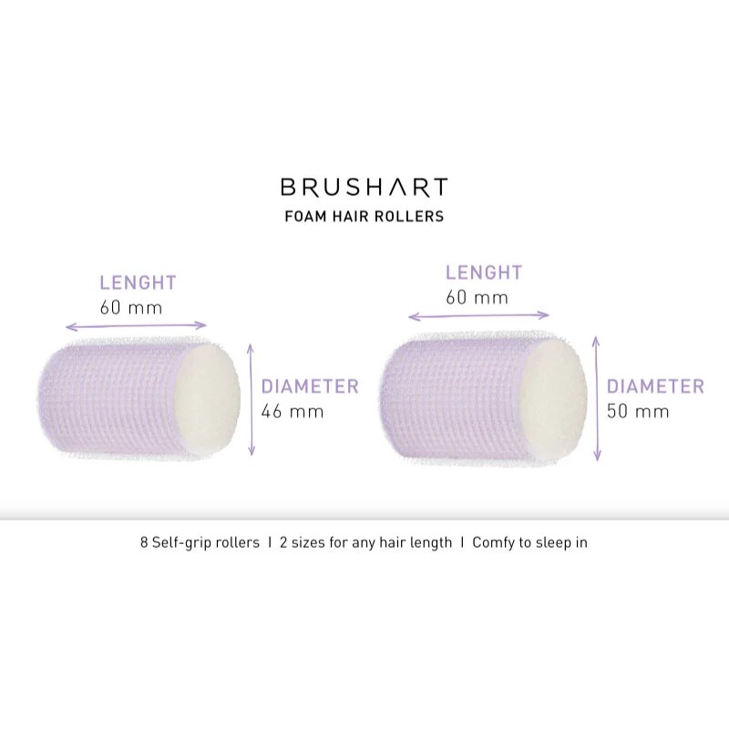 BrushArt Hair Foam hair rollers samostoječe navijalke 8 kos