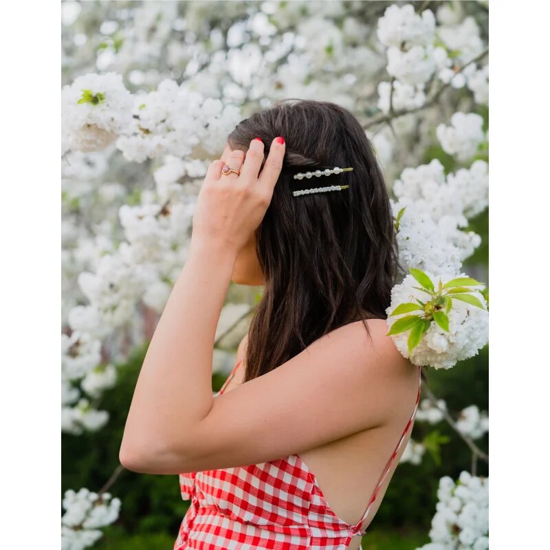 BrushArt Hair Pearl clips sponke za lase 4 kos